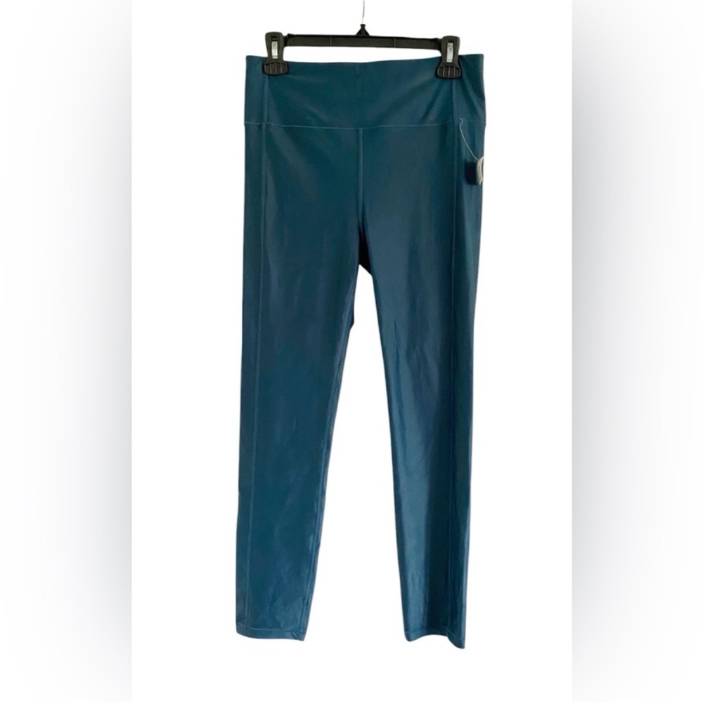 NWT Sweaty Betty High Shine 7/8 Workout Leggings Beetle Glossy Blue Teal Large